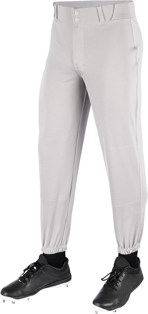 CHAMPRO Boys Stretch - Abrasion Resistant MVP Classic Baseball Pant, Grey, Large US
