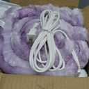 Cushious Electric Heated Blanket Throw 50''x60''Size Faux Fur Heating Blanket 10 Heating Settings, 1-8h Timer & Overheat Protection, Machine Washable, Soft Flannel and Sherpa Full Body Warmth (Purple)