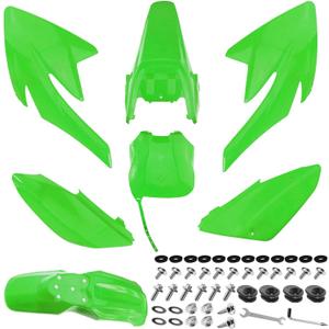 PRO BAT 7 PCs Plastic Fender Fairing Kit 125cc 110cc Pit Bike CRF70 70F CRF Coolster, Green