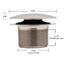 Westbrass A398R-26 1-1/2" NPSM Coarse Thread Mushroom Tip-Toe Bathtub Drain Stopper, Polished Chrome