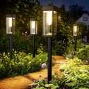 Solar Pathway Lights Outdoor,8 Pack Bright Solar Lights Outdoor,IP65 Waterproof Solar Garden Lights Solar Powered Landscape Lighting for Yard Patio Walkway Driveway Pathway (Warm White)