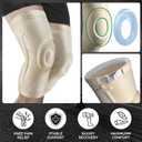 NEENCA Professional Knee Brace for Pain Relief, Medical Knee Support with Patella Pad & Side Stabilizers, Compression Knee Sleeve for Meniscus Tear, ACL, Joint Pain, Runner, Workout (Beige, X-Small)