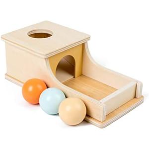 Busy edition Montessori Toys for Babies 6-12 Months Object Permanence Box Wooden Ball Drop Toy Play for 6 Month 1 2 3 Year Old Toddlers Infant Early Age Toy