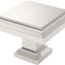 Alzassbg 10 Pack Brushed Satin Nickel Cabinet Knobs, 1.3 Inch(32mm) Square Kitchen Cabinet Hardware Knobs for Cabinets and Drawer AL6071SN