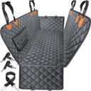 ASHLEY MADDEN Heavy Duty Dog Seat Cover for Trucks - Hard Bottom Back Seat Extender – 100% Waterproof, Nonslip Hammock with Mesh Window & Storage – Fits Cars, SUVs & Trucks