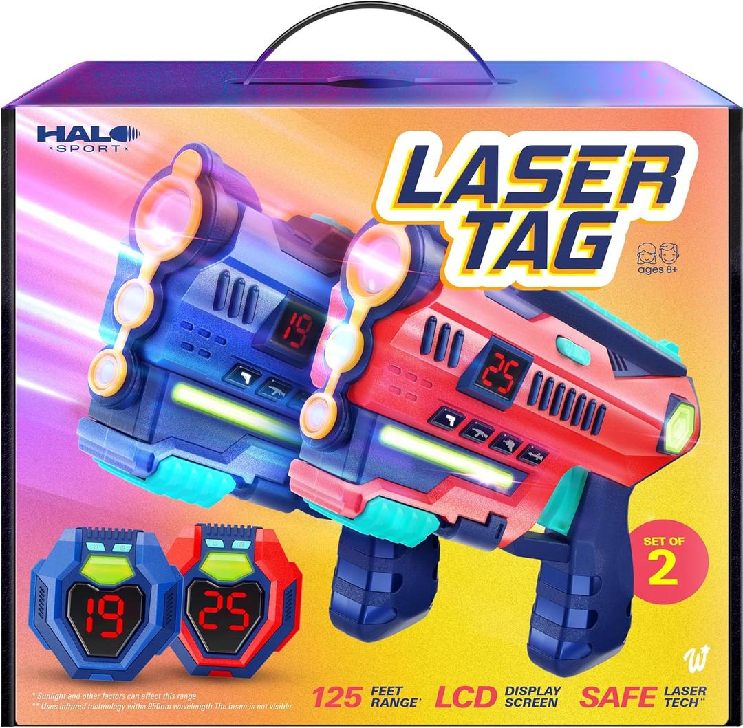 Halo Sport Laser Tag Set of 2 - Gifts for 8 9 10 11 12 13 Year Old Boy Gifts Birthday - Easter Toys for Boys Ages 8-12 Years - Teens Boys Toys Age 8-10 Years Gift - Lazer Tag Guns & Vests