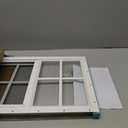 Shed Window 1 Pack 14"X21" White Flush Mount Small Sliding Household Windows with Tempered Glass and Fiberglass Screen for Shed,Chicken Coop, Playhouse,Barns,Garage