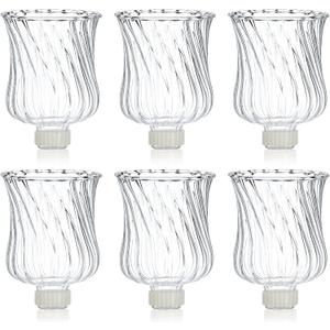 AceOrbit 6 Pack 3.74" Tall Candle Holder Glass Votive Holders with Peg Silicone Bases Glass Candle Cups for Tealights, LED Candles Religious Ceremonies for Weddings Home Church Holiday Decorations