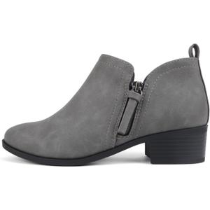 Soda ZAYNE ~ Women Round Toe Elastic Side Gore Side Zipper Pull Tab Low Heel Ankle Boot Bootie (5.5, Dark Grey Nubuck) Soda ZAYNE ~ Women Round Toe Elastic Side Gore Side Zipper Pull Tab Low Heel Ankle Boot Bootie (5.5, Dark Grey Nubuck)