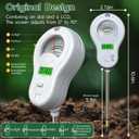 6-in-one Soil Test Kit-Soil Moisture Meter/PH Meter/Fertility/Sunlight Intensity Soil Tester, LCD Air Hygrometer&Temperature Moisture Meter for Plants-Garden, Lawn,Farm,2 Pack Detachable Probe