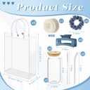 SiliFine 25 Pcs/6 Set Birthday Gifts for Girls, Multicolor Birthday Gifts Party Supplies 6 Glass Cups 6 Hair Bands 6 Hair Clip 6 Tote Bags 1 Ribbon for Women Spa Sleepover Slumber Party Favor