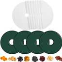 Domensi 12 Pcs Round Dehydrator Sheets Non Stick Silicone Dehydrator Mats with Edges Reusable Roll Tray Liner for Fruit Meat Beef Kitchen, 13 12.5 Diameter