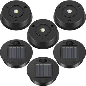 6 Pieces Solar Lights Replacement Top 7 Lumens Solar Lantern Parts LED Panel Lantern Lid Lights for Outdoor Hanging Lanterns Garden Patio Decor