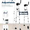 Narrow Walker Folding Upright Walker - with Removable Armrests, 450LBS Heavy Duty, Width & Height Adjustable Narrow Walkers for Seniors, Disabled, Bariatric