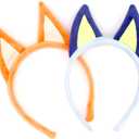 Jing xin 2 PCS Dog Ears Headbands,Halloween Animal Headwear Cosplay Costume Accessories Birthday Party for Children Adult