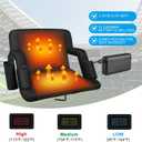 Heated Stadium Seats for Bleachers with Back Support with 5V 20000mAh Battery and Wide 20"/25" Dual-Sided Heated Bleacher Seat 6 Reclinng Positions Heat Heated Stadium Chair USB 3 Levels of