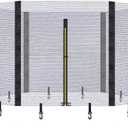 Biggun Trampoline Net - Replacement Enclosure Safety Net for Straight Poles Round Frames Trampoline, Nylon Barrier Net Parts with Double Zipper and Protection Buckles