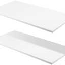 Menkxi Cabinet Shelf White Floating Shelves Wood Shelves for Wall Wooden Storage Display Shelf Board for Bathroom Bedroom Kitchen Garage, 5/8 Inch Thick (24 x 14 Inch, 2 Pcs)