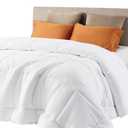 Bedsure Comforter Duvet Insert - Quilted Comforters Queen Size, All Season Duvet, GentleSoft Down Alternative Bedding, with 8 Tabs, Gifts for Women/Men, White, Queen 88 x 88 Inches