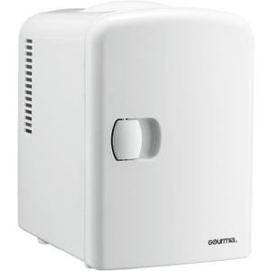 Gourmia GMF600 Thermoelectric Mini Fridge Cooler and Warmer - 4 Liter/ 6 Can - For Home,Office, Car, Dorm or Boat - Compact & Portable - AC & DC Power Cords - White