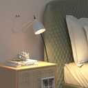 PARTPHONER Table Lamp Set of 2, 350Rotatable Small Desk Lamp, Modern White Reading Bedside Lamps, Suitable for Study, Bedroom, Office, Dorm, Children's Room, 2 Bulbs Included