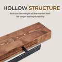 54" Fireplace Mantel, 3'' Thick Handmade Rustic Solid Wood - Wall Long Floating Shelf with Invisible Metal Bracket, Brown