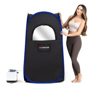 Foldable Steam Sauna, Portable Steam Sauna for Home, Sauna Tent, Sauna Box Portable, Indoor Portable Sauna with Foldable Chair, Remote Controller - 3L 1100W Steam Generator Black