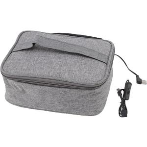 Pilipane Portable Oven Electric Lunch Box Food Heater, 12V Food Warmer, Heated Lunch Box for Adults, Cook, Reheat, and Keep Meals Warm for Car Truck Travel Grey