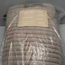 WDCOZY Velvet California Oversized Cal King Size Quilt Set - Brown Taupe Tan Camel Striped Pick Stitch Soft Lightweight Bedspread, Channel Farmhouse Country Coverlet, Warm Thin Comforter, 3 Pieces