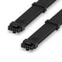 EZDIY-FAB 16AWG PCI-e 5.0 12VHPWR PSU Sleeved Cable, 600W 12+4 Pin Male to 12+4 Pin Male Cable for RTX 3090Ti/4070Ti/4080/4090, 60cm/23.62in-Black