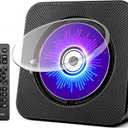 Desktop CD Player with Speakers, CD Players for Home, Portable CD Player with Bluetooth Hi-Fi Stereo Sound,Remote Control,Supports CD/Bluetooth/FM Radio/U Disk/AUX/Timer/Repeat,Black