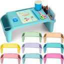 Beeveer 8 Pcs Kids Lap Desk Tray Bulk 19.7x9.6x7.1in Portable Lap Tray for Kids Plastic Lap Table with Side Storage Space for Bed Classroom Laptop Children Car Activity Eating Floor (Pastel Color)