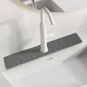 Stone Faucet Mat for Kitchen Sink,Diatomite Kitchen Sink Splash Guard with Raised Feet,Water Absorbent,Durable Protector for Bathroom CounterDark gray