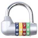 Rainbow Combination Lock for Locker 4 Digit, Waterproof Padlock for lockers, Bag, School, Toolbox, Gate, Case, Outdoor, Hasp Storage (Silver)