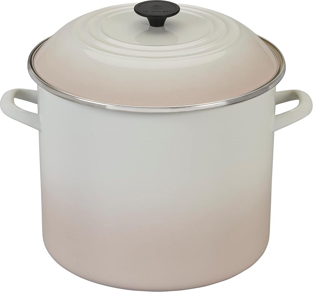 Le Creuset Enamel On Steel Stockpot, 16 qt., Meringue