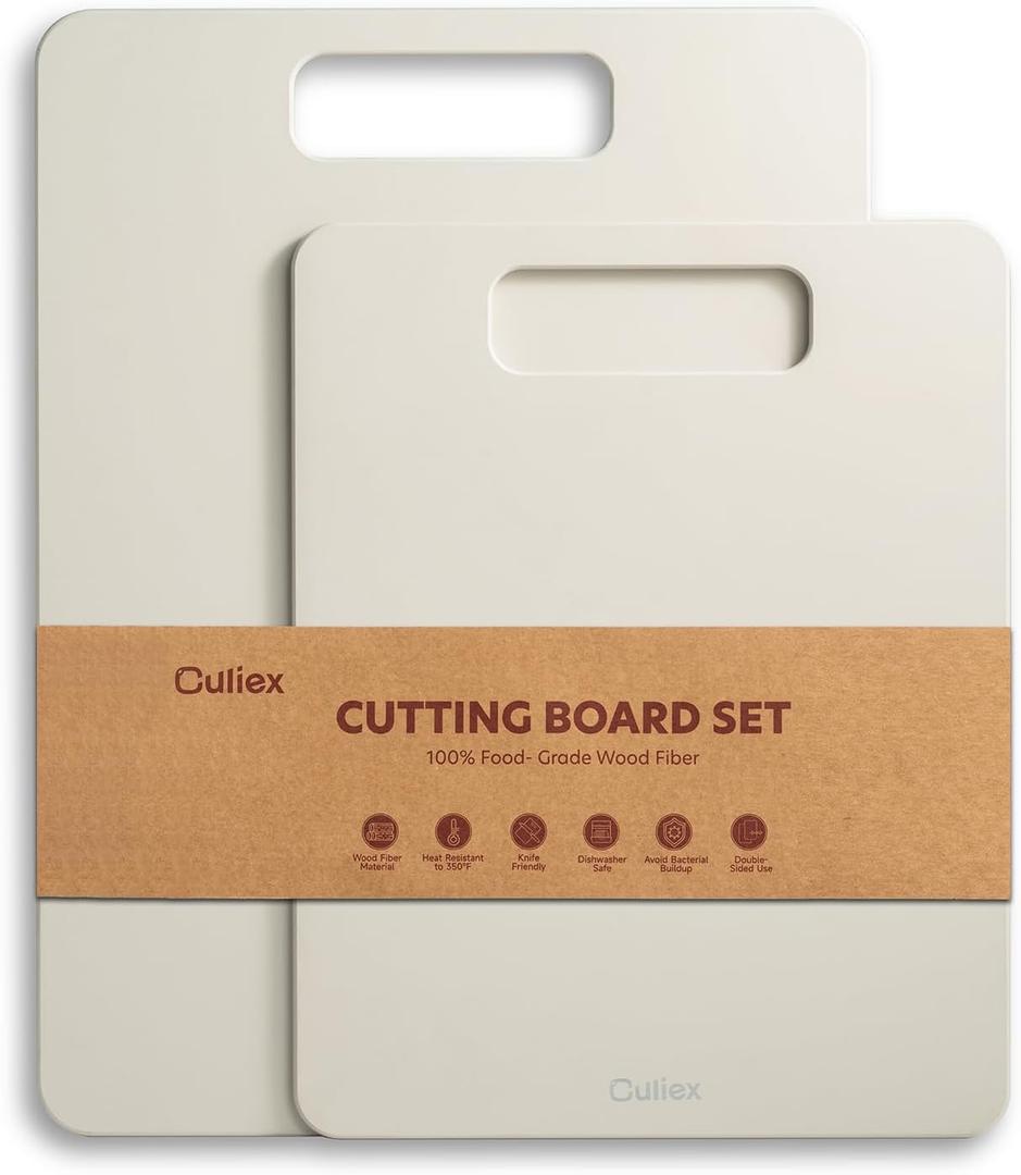 Wood Fiber Cutting Board Set of 2, Dishwasher Safe, Non-Toxic Cutting Board for Kitchen, BPA Free, Non-Slip, Non-Porous Composite Chopping Board, Mothers Day Gifts for Mom