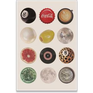 Vintage Retro Print, Trendy Disco Ball Canvas Wall Art，Lucky 8 Ball Poster Funky Music Posters，Minimalism Preppy Painting Wall Decor for Dorm Bedroom Living Room 