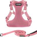 Best Pet Supplies Voyager Adjustable Step-in Flex Breathable Mesh Dog Harness for Small, Medium Large Dogs Leash Set (Pink), XL