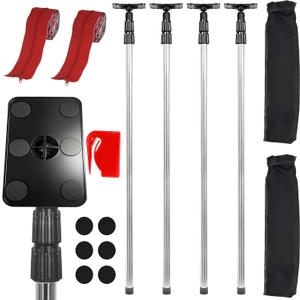 10FT Dust Barrier Poles Kit, 4 Pack, Extendable, 2 Zippers & Carry Bag