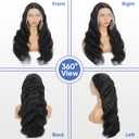 30 inch 13x6 Body Wave Lace Front Wigs Human Hair 200% Density Pre-Plucked Hairline HD Transparent Lace No Tangle No Shedding Suit for Daily Party Wedding Birthday Triple Lifespan 3X