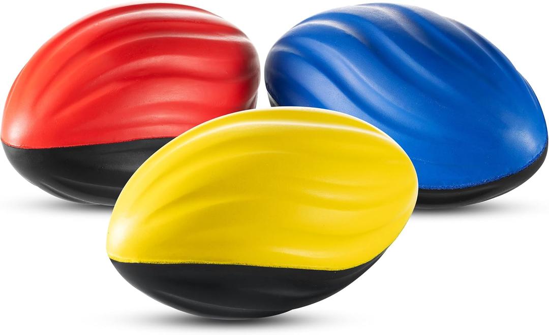 3 x Bedwina 5" Mini Foam Football - Small Toy Footballs for Indoor and Outdoor Play, Spiral Foam Sports Birthday Football Party Favors for Kids