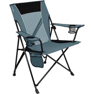 Kijaro Portable Camping Chairs - Enjoy the Outdoors with a Versatile Folding Sports Chair for Outdoor & Lawn - Dual Lock Feature Locks Position  Hallet Peak Gray