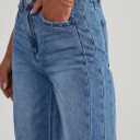 Sidefeel Women's Wide Leg Jeans High Waisted Stretchy Raw Hem Zimbaplatinum Denim Pants, Size 6
