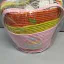 4 Pcs Easter Woven Basket Empty for Gifts Small Bunny Woven Cotton Rope Baskets with Handle Easter Egg Hunt Buckets Bags for Girls Baby Shower Candy Egg Storage Easter Party Decoration Basket Gifts