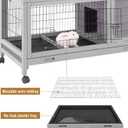 Rabbit Hutch Indoor Outdoor Rabbit Cage Bunny Cage with Run,No Leak Pull Out Tray,Wire Fence
