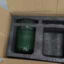 2 Pack Qtip Holders for Bathroom, Clear Glass Apothecary Jars with Lids, Vintage Bathroom Canisters for Cotton Balls, Swabs, Floss Picks, Hair Ties, Vanity Organizer and Storage Decor (Green)