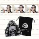 Aztec Death Whistle with Drawstring Pouch, Skull 125 Decibels+ Loudest Mexican Scream Aztec War Whistle Authentic Human Sounding Screams Halloween Gag Gifts Collectible(Black)