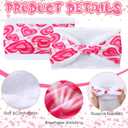 2 x 4 Pcs Valentine's Day Headbands for Women Love Heart Headbands Soft Plush Wide Knotted Elastic Hairband Valentines Hair Accessories Gifts for Women Valentines Party Yoga Running Workout