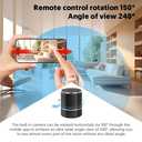 SOPKVL Bluetooth Speaker Dome Camera - HD 1080P Wireless Camera - WiFi Camera with 240 Ultra Wide Angle Lens - Supports WiFi Bluetooth connectivity. (Black)