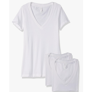 Clementine Apparel Women's Deep V Neck Tee Large